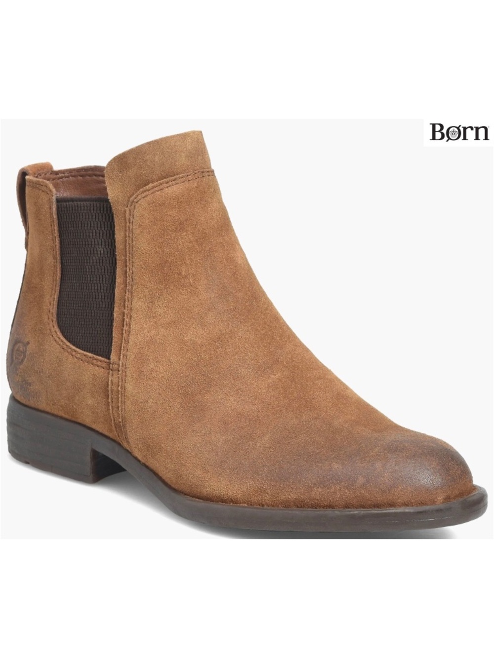 Børn Laney Rust Tobacco Distressed Sueded Leather Chelsea Bootie. Size 8 M